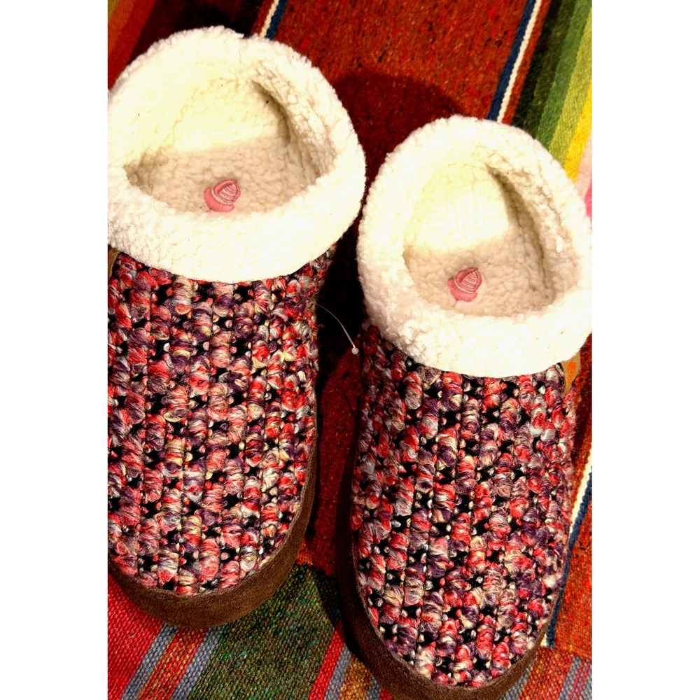 Acorn Chunky Knit Clog Slipper Mules Women's Size 5-6